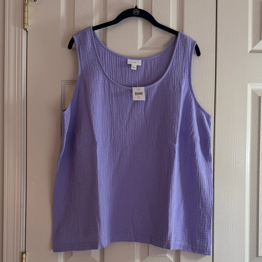 J.Jill Cotton Sleeveless Lavender Tank Top | Size XL | NWT